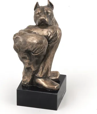 Produktbild von American Staffordshire Terrier, Amstaff IV - Hundestatue, Büste auf Steinsockel, Skulptur, Trophäe für Hundeausstellung der Marke Art-Dog