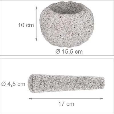 Obrázek produktu pro Ruční mlýnek s rukojetí a pěchovadlem, 1litrová míchací mísa s paličkou, na koření a bylinky