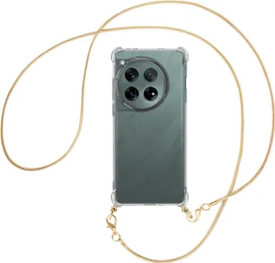 Produktbild von Handykette Backcover-Schutzhülle mit Band (Metall goldfarben) für OnePlus 12 5G (PJD110) - goldfarbene Snake-Kette