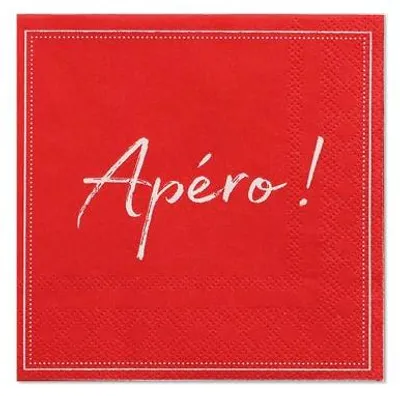 Produktbild von Papstar Servietten, rot 3-lagig 1/4-Falz 25 x 25 cm "Apero" 14 x 20 Stück