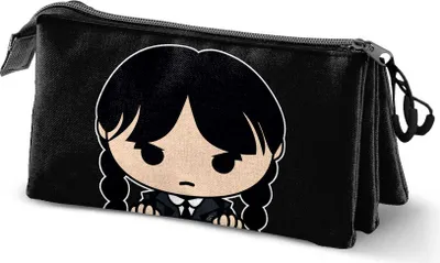 Produktbild von Karactermania Wednesday Cute Triple Mäppchen Schwarz Mann Schwarz One Size