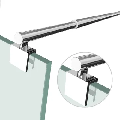 Obrázek produktu pro Stabilizační tyč pro sprchové dveře od společnosti Heilmetz, rozsah 700-1230 mm. Výsuvná, nerezová ocel, chromovaná, pro sklo o tloušťce 8-10 mm