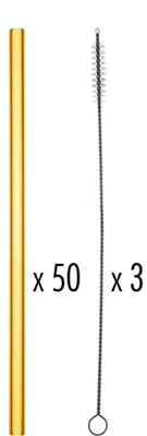 Produktbild von Trinkhalm gelb gerade 20cm, 50+3 Set - 1 Stück