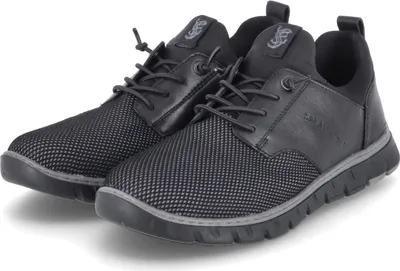 Zdjęcie produktu dla Salamander męskie buty wsuwane czarna skóra i materiał tekstylnyRozmiar:43