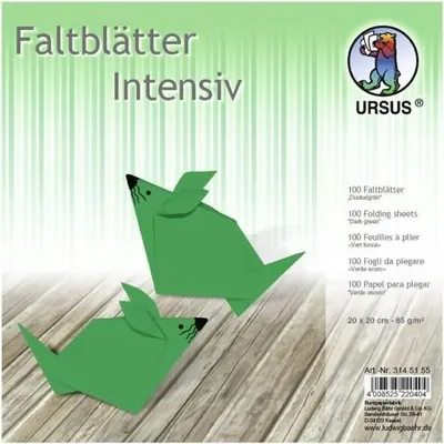 Produktbild von Faltblätter Intensiv Uni 20x20cm VE=100 Blatt dunkelgrün