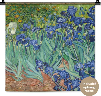 Produktbild von MuchoWow® Wandteppich Wandbehang Schwertlilien - Vincent van Gogh 60x60 cm Tapisserie Dekoration Wandtuch - Dekorationen - Wand Decke