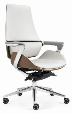 Produktbild von Ergonomischer Bürostuhl mit Walnuss-Holz, verstellbaren Armlehnen