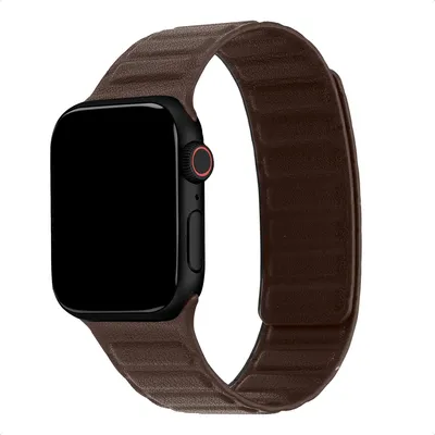 Immagine prodotto di Cinturino magnetico in vera pelle Accezz per Apple Watch | 44/45/46/49 mm - Marrone cioccolato