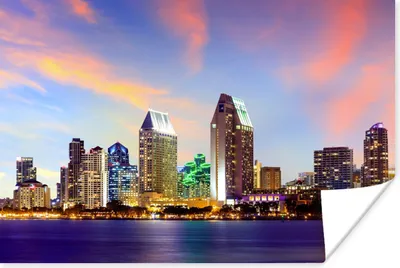 Produktbild von MuchoWow® Poster Skyline - Vereinigte Staaten - Wasser 90x60 cm - Schlafzimmer