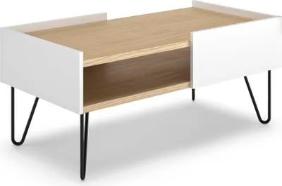 Immagine prodotto di Tavolino in rovere chiaro e bianco, 100 x 53 x 45