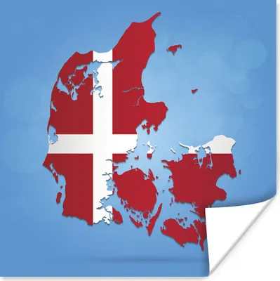 Produktbild von MuchoWow® Poster Illustration von Dänemark in den Farben der Flagge 100x100 cm - Babyzimmer