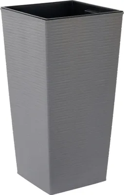 Produktbild von SIENA GARDEN Pflanzgefäße NIZZA GROOVE grau Rillenoptik, 35 x 35 x  68 cm