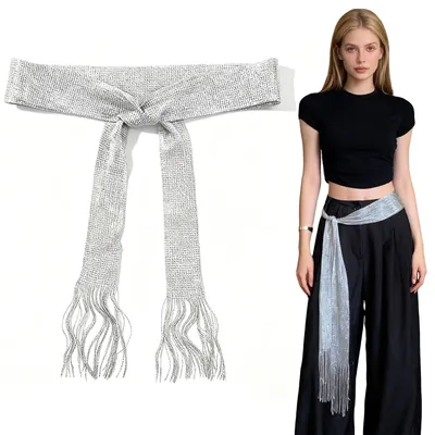 Produktbild von MIUPOO Kettengürtel Silber,Gürtel für Kleider Damen Elegant Silber,Verstellbarer