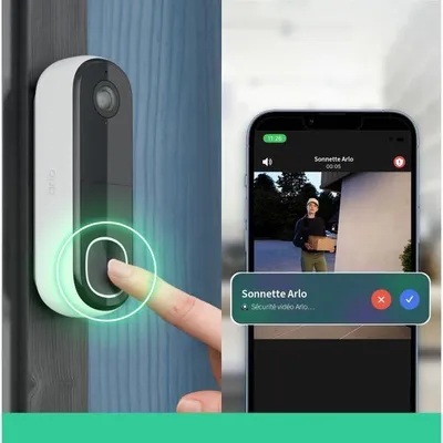 Zdjęcie produktu dla Video-Türklingel - ARLO - AVD3001-100EUS - Direkte WLAN-Verbindung - Integrierter Sirenenton