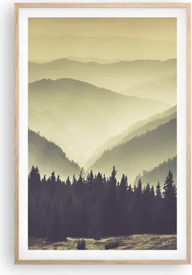 Produktbild von Gerahmtes Poster - Rahmen in heller Eiche - Berge Wald Natur - 61x91,5 cm - Wand Bild - Wanddeko - Wandbilder - Kunstposter - Wandposter - Bilderrahmen - Bilder - Kunstdruck - Wandbild P2NPA61x91-3820