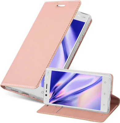 Produktbild von Cadorabo Handyhülle für Nokia 3 2017 Schutz Hülle in Rosa Cover Etui Book Case Booklet