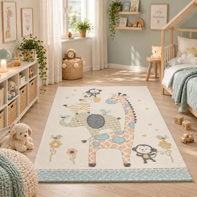 Produktbild von Kinder Teppich Maui Kids Safari Tiere Bunt, Größe:160x230 cm
