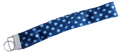 Produktbild von Krawatte Schlüsselanhänger Miniblings Upcycling blau Polka Punkte Unikat Retro