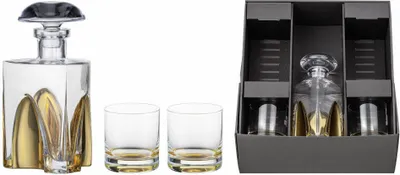 Immagine prodotto di Eisch Whisky Geschenkset Gentleman Gold 3-tlg., 2 Becher mit Karaffe, Kristallglas, Gold, 86577499