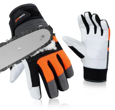 Image de Omgoods - Gants de protection pour tronçonneuse, professionnels, avec protection contre les coupures