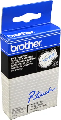 Produktbild von Brother TC-203, Blau auf weiss, TC, Japan, 5 Jahr(e), Brother, P-touch PT8E, PT500, PT2000, PT3000, PT5000
