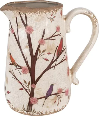Produktbild von Clayre & Eef Dekorative Kanne 21x15x23 cm Beige Braun Keramik Zweigen