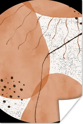 Produktbild von MuchoWow® Poster Aquarellfarbe - Abstrakt - Terracotta - Dots 40x60 cm - Plakate für die Wand - Poster Babyzimmer