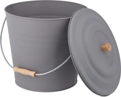 Produktbild von relaxdays Šedý popelník s víkem 12l