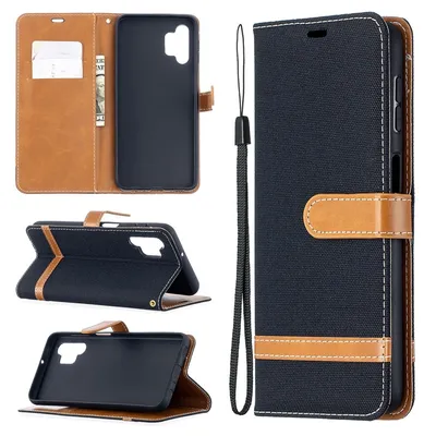 Produktbild von König Design Hülle kompatibel mit Samsung Galaxy A32 5G Kunstleder Handyhülle - Handy Case Schwarz