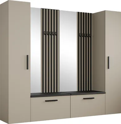 Produktbild von Masseno Garderobe-Set MODULO 241,2/204/40 cm Modern Garderobenschrank Kaschmir