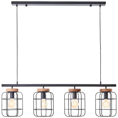 Produktbild von Hängelampe, 158 x 20 x 115 cm, 4 x E27, max. 40 W, Metall/Holz