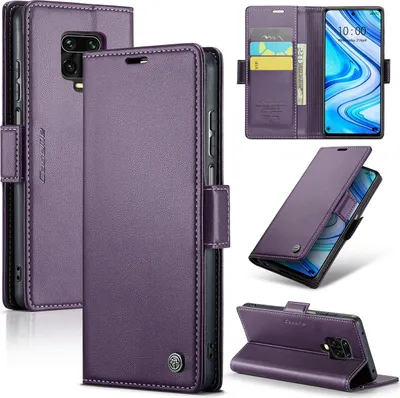 Obrázek produktu pro Redmi Note 9 Pro Case, kožené peněženkové pouzdro Card Case Protective Cover with Stand pro Xiaomi Redmi Note 9S / 9 Pro / 9 Pro Max Purple