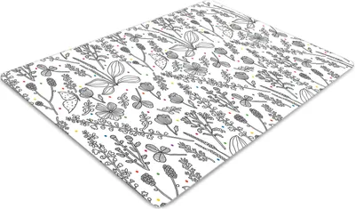Produktbild von Stuhlunterlage Bürostuhlunterlage 120 cm x 90 cm Bodenmatte Bürostuhlunterlage - Blumen und Punkte