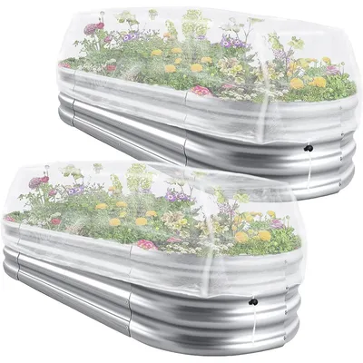 Produktbild von Hochbeet Abdeckung 2er Set, Pflanzenschutznetz feinmaschig mit Kordelzug, für Gemüse, Obst, Garten & Gewächshaus