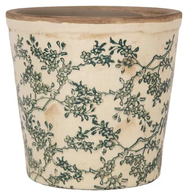 Productafbeelding van Clayre & Eef bloempot, diameter 17 cm, hoogte 16 cm, beige, keramiek, voor bloemen