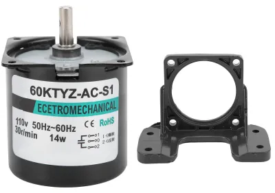 Obrázok produktu pre Synchrónny motor striedavého prúdu, 14 W, 2-cestný permanentný magnet s vysokým krútiacim momentom, centrálne uchytenie hriadeľa XD60KTYZ (30 ot./min/min AC110 V)