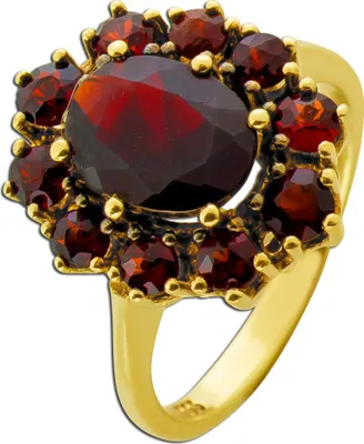 Produktbild von Granat Ring Gold 333 8 Karat rote Edelsteine 6.0ct Antikschmuck 16