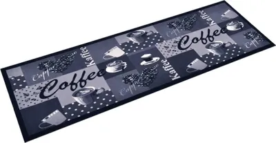Produktbild von vidaXL Küchenbodenmatte Waschbar Kaffee Blau 45x150 cm