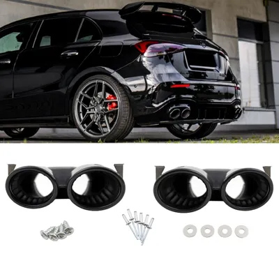 Produktbild von Sport Auspuffblenden SET schwarz passt für Mercedes W177 Hatchback nicht A45 AMG
