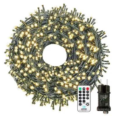 LED-Lichterkette 30 m, 300 LEDs, warmweiß, IP65, mit Fernbedienung
