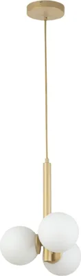 Immagine prodotto di Lampada a sospensione decorativa moderna in oro 3 sfere di vetro bianche Perla 3xG9 12W Sigma Lighting