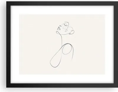Produktbild von Gerahmtes Poster - Schwarzer Rahmen - Linie Linie Frau - 40x30 cm - Wand Bild - Wanddeko - Wandbilder - Kunstposter - Wandposter - Bilderrahmen - Bilder - Kunstdruck - Wanddekoration - P2BAA40x30-5112