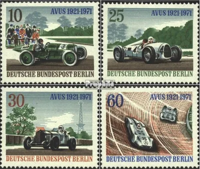 Produktbild von Briefmarken Berlin (West) 1971 Mi 397-400 (kompl.Ausgabe) postfrisch 50 Jahre AVUS