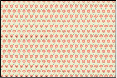 Produktbild von Wallario Wandbild Muster mit roten Blumen und grünen Blättern, Größe: 61 x 91,50 cm, Poster mit schwarzem Aluminiumrahmen