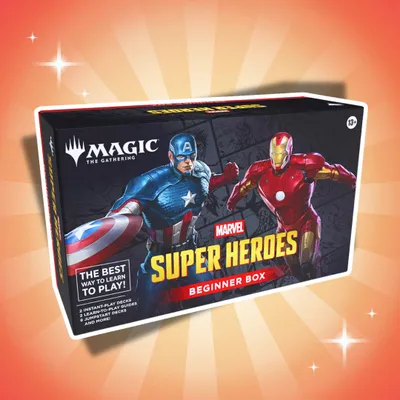 Imagen del producto de Magic: The Gathering Marvel Super Heroes, caja para principiantes, en inglés – Kit de inicio + protección de envío Heartforcards®