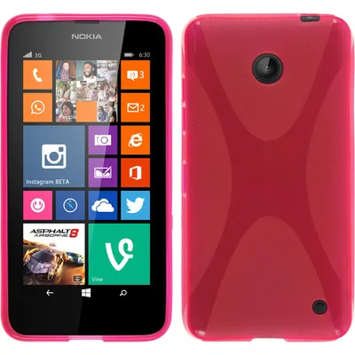 Produktbild von PhoneNatic Case kompatibel mit  Nokia Lumia 630 - pink Silikon Hülle X-Style + 2 Schutzfolien