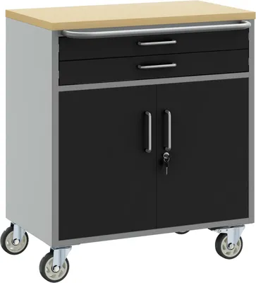 Produktbild von Best Möbel Werkbank mit Schubladen Schwarz und Grau 75x45x85 cm - Werkzeugschränke A4103487