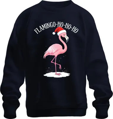 Obrázek produktu pro FLAMINGO-HO-HO Vánoční plameňák Vánoce Vtipný dárek Uni mikina, námořnická modrá, S