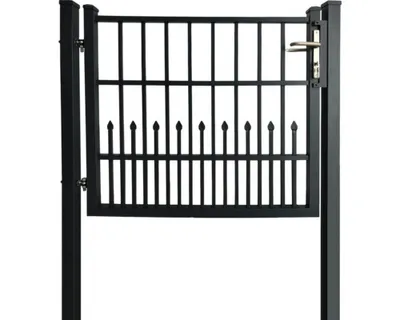 Produktbild von Einzeltor floraworld Bremen Aluminium 120 x 103 cm inkl. Torpfosten 6,3 x 6,3 cm zum Einbetonieren anthrazit