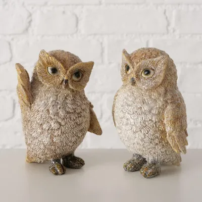 Image de Figurine d'intérieur Boltze Hibou Blanet 9,5 x 8 x 12,5